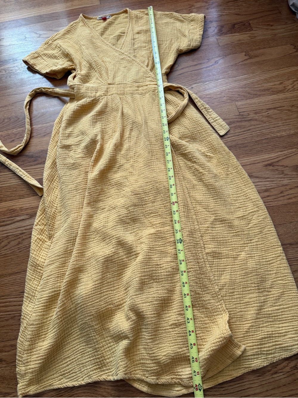 Marine Layer yellow Valencia wrap dress M - Picture 10 of 12